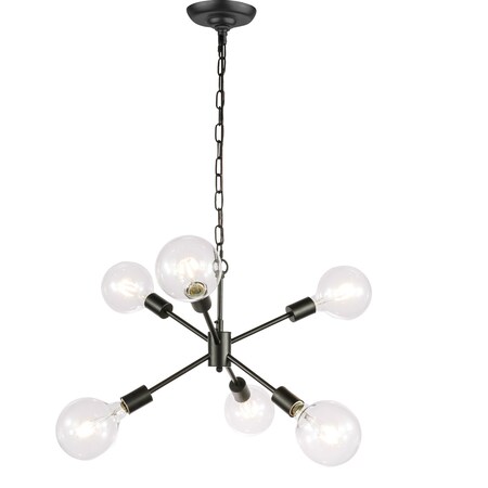 Living District Nolan 6 Light Black Pendant LD5033D16BK